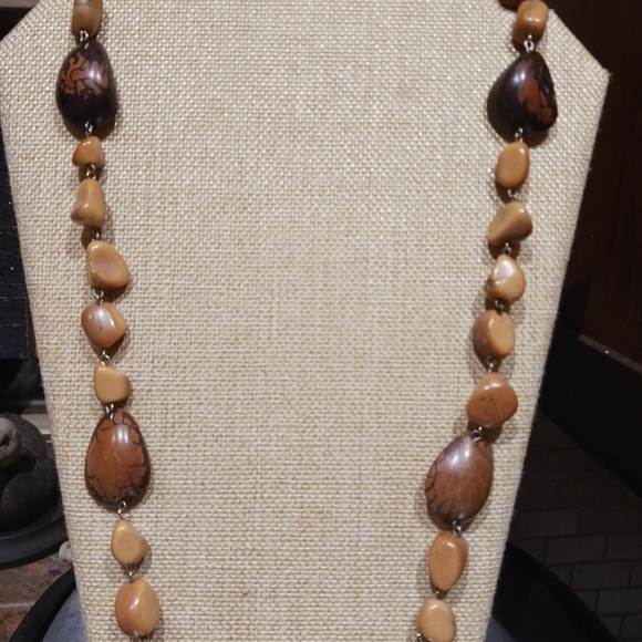 VTG 1960's, 70's LONG RETRO MOD NUT SEED 30IN NECKLACE. MID CENTURY MODERN - Picture 3 of 6